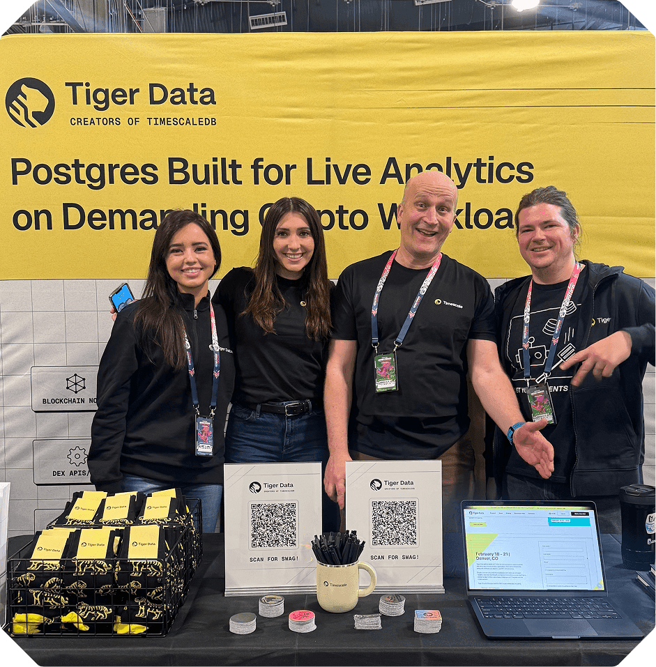 Tiger Data team at a conference booth